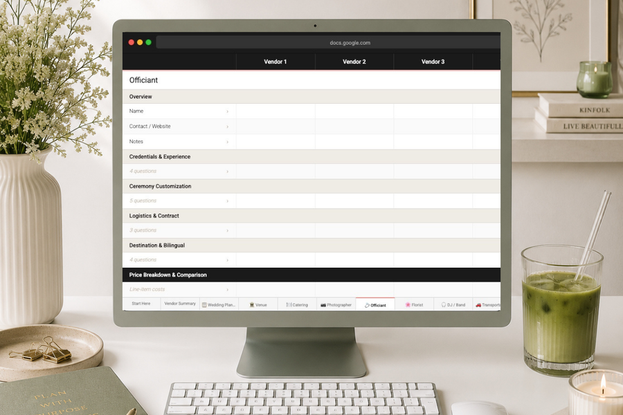 Wedding Vendor Comparison Tool