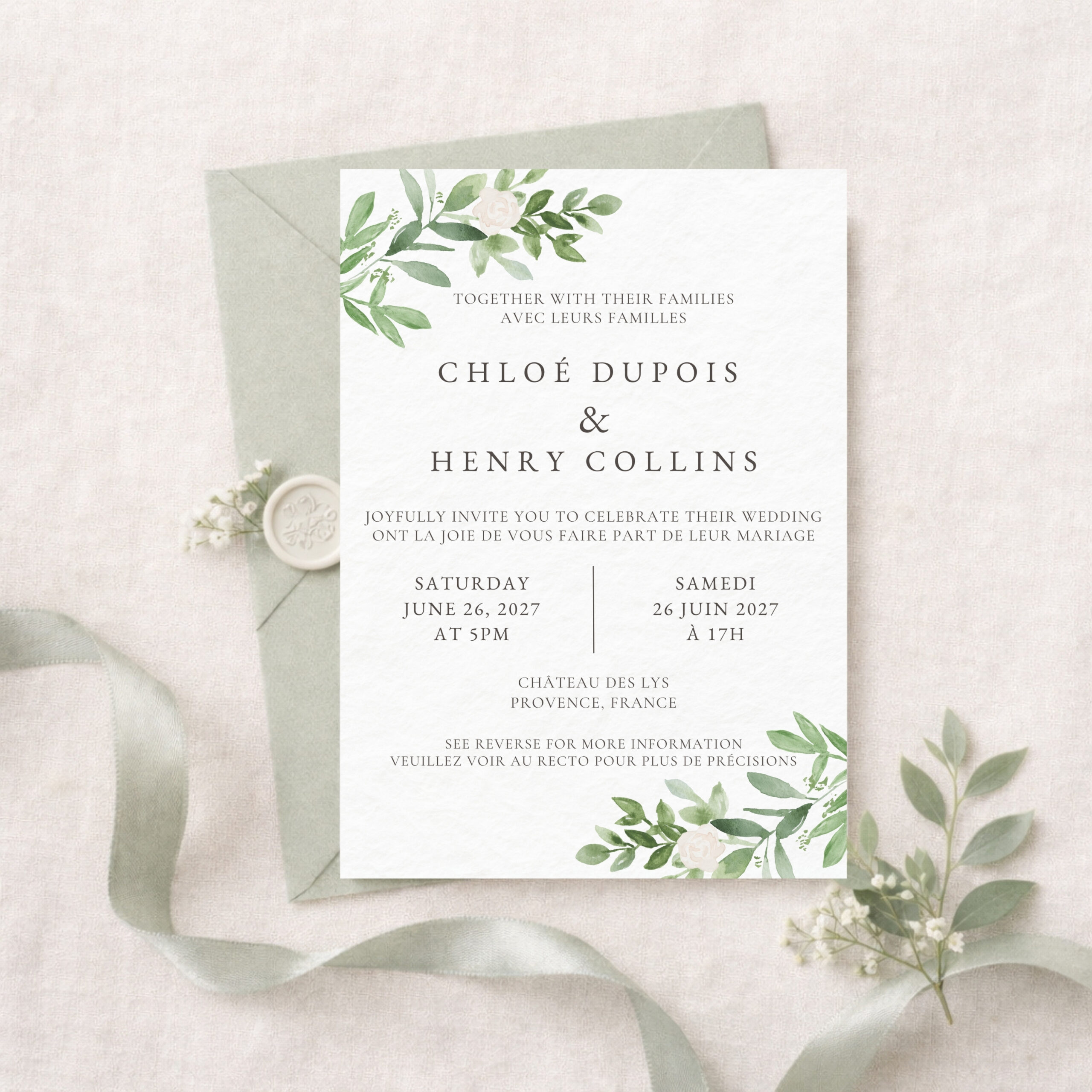 Modern French Wedding Traditions Every Bilingual Couple Should Know Bilingual French English Wedding Invitation Template
